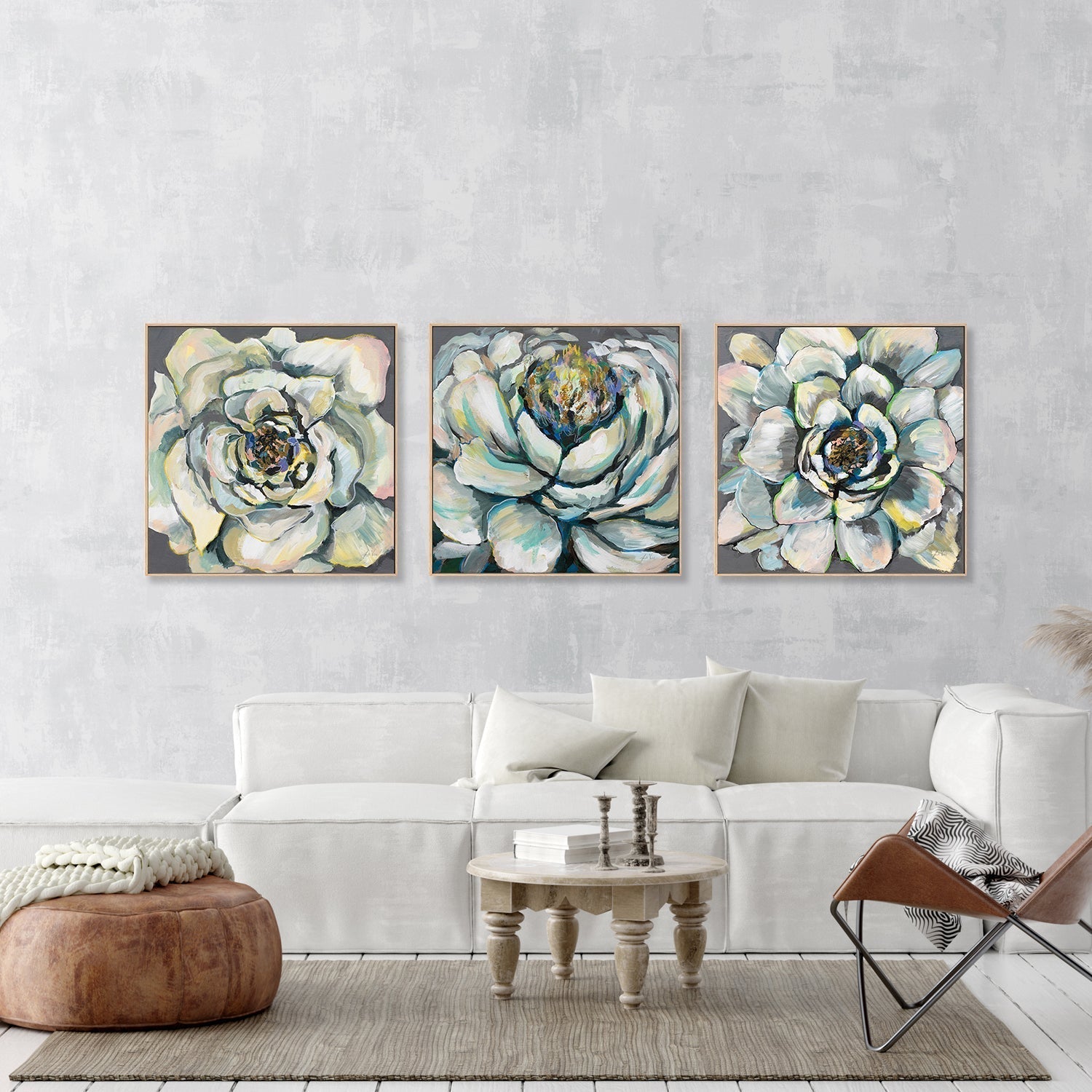 wall-art-print-canvas-poster-framed-Blooms, Set of 3-by-Jeanette Vertentes-Gioia Wall Art