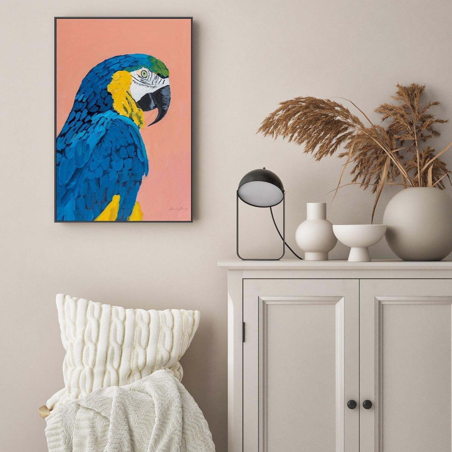 wall-art-print-canvas-poster-framed-Blue and Gold Macaw-by-Pamela Munger-Gioia Wall Art