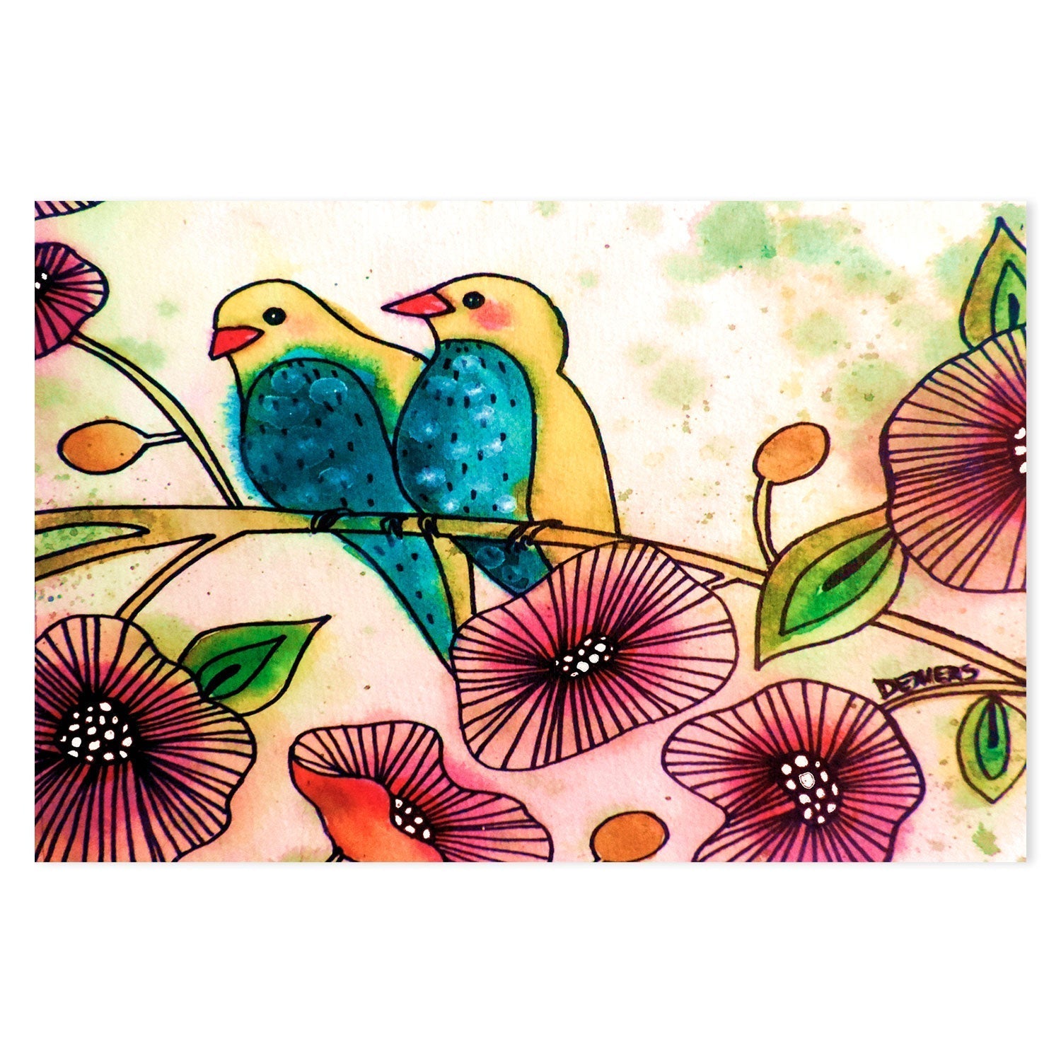 wall-art-print-canvas-poster-framed-Blue Belly Birds-GIOIA-WALL-ART