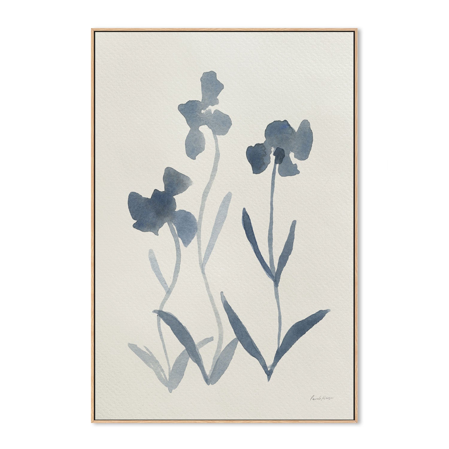 wall-art-print-canvas-poster-framed-Blue Florals, Style A , By Pamela Munger-GIOIA-WALL-ART