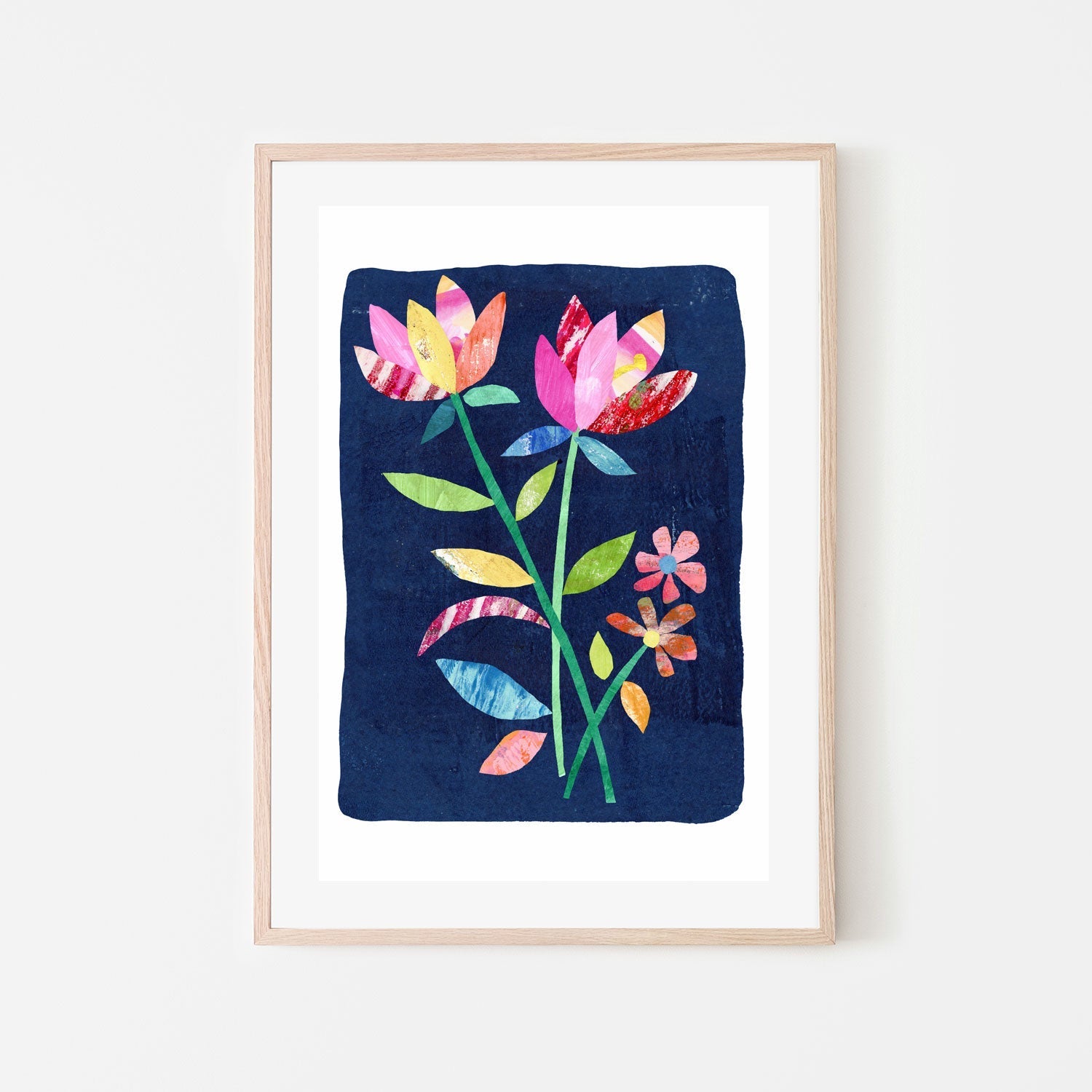 wall-art-print-canvas-poster-framed-Blue Flower Collage , By Lisa Nohren-6