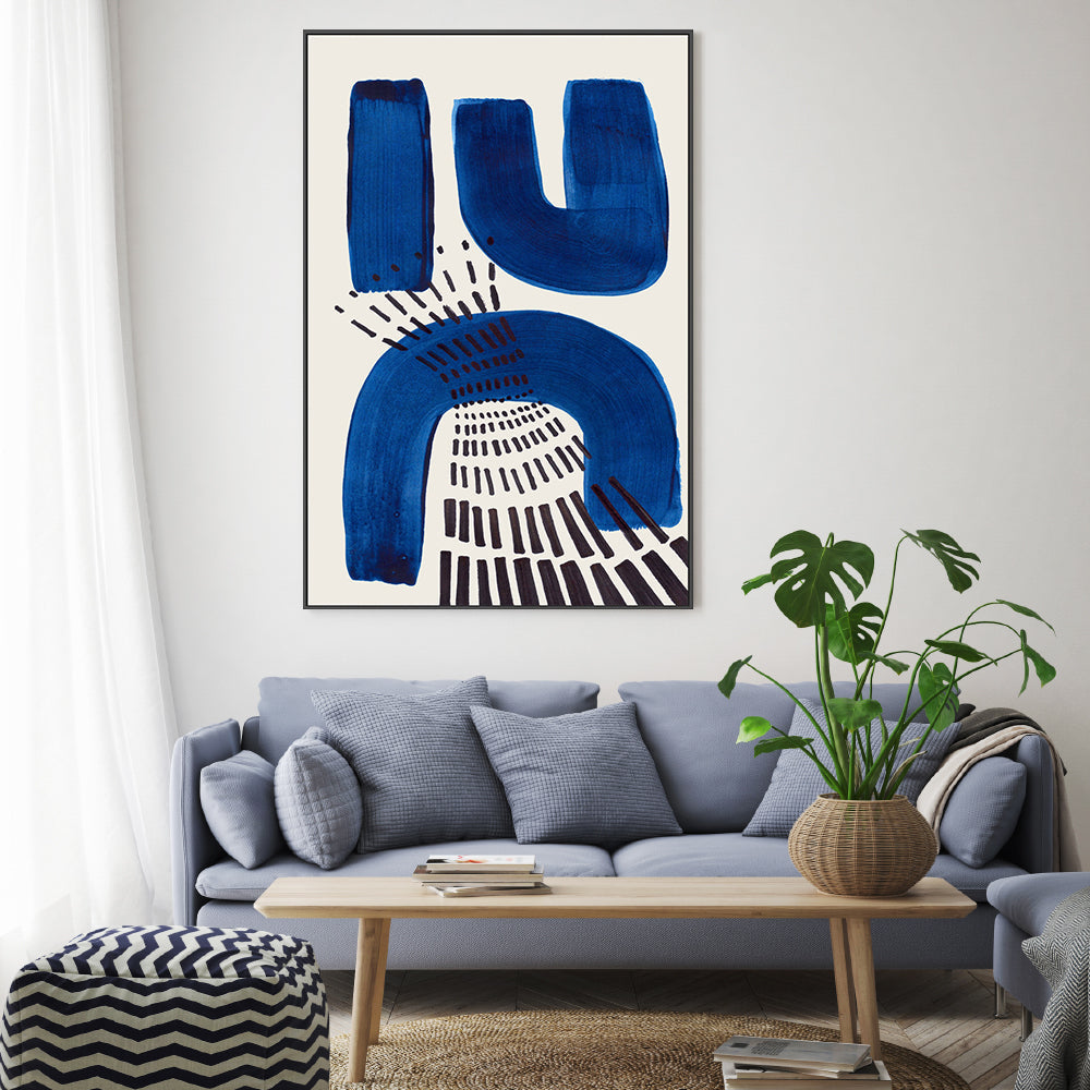 wall-art-print-canvas-poster-framed-Blue Horse Shoe , By Ejaaz Haniff-GIOIA-WALL-ART