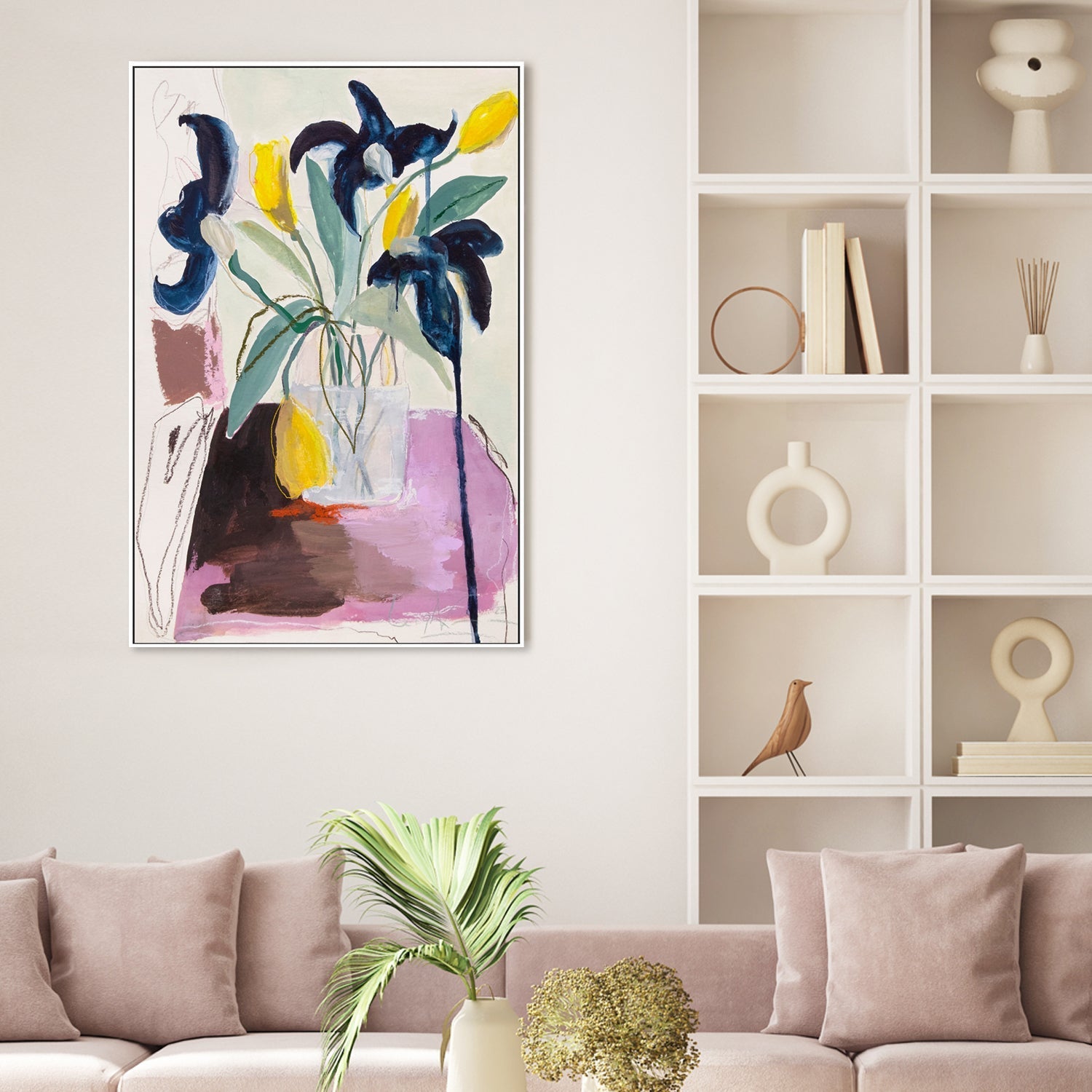 wall-art-print-canvas-poster-framed-Blue Iris And Daffodils , By Leigh Viner-7