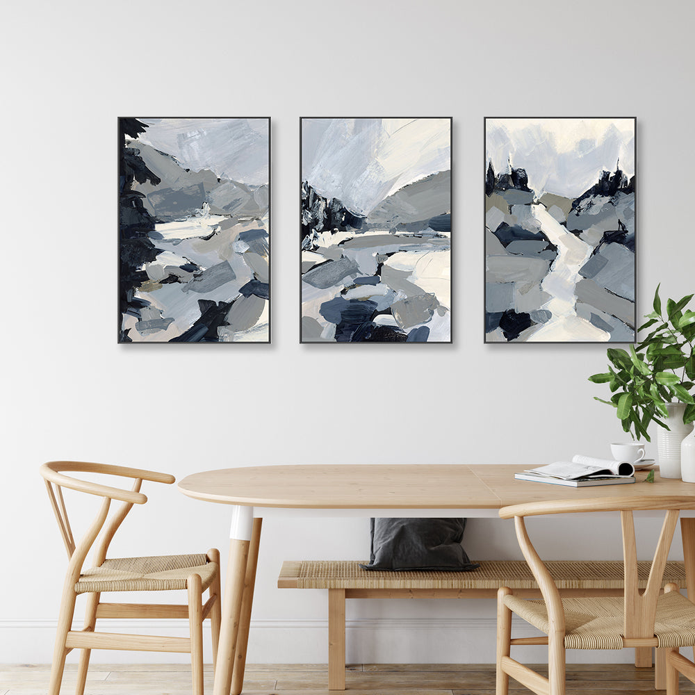 wall-art-print-canvas-poster-framed-Blue Mountains, Style A, B & C, Set Of 3-by-Emily Wood-Gioia Wall Art