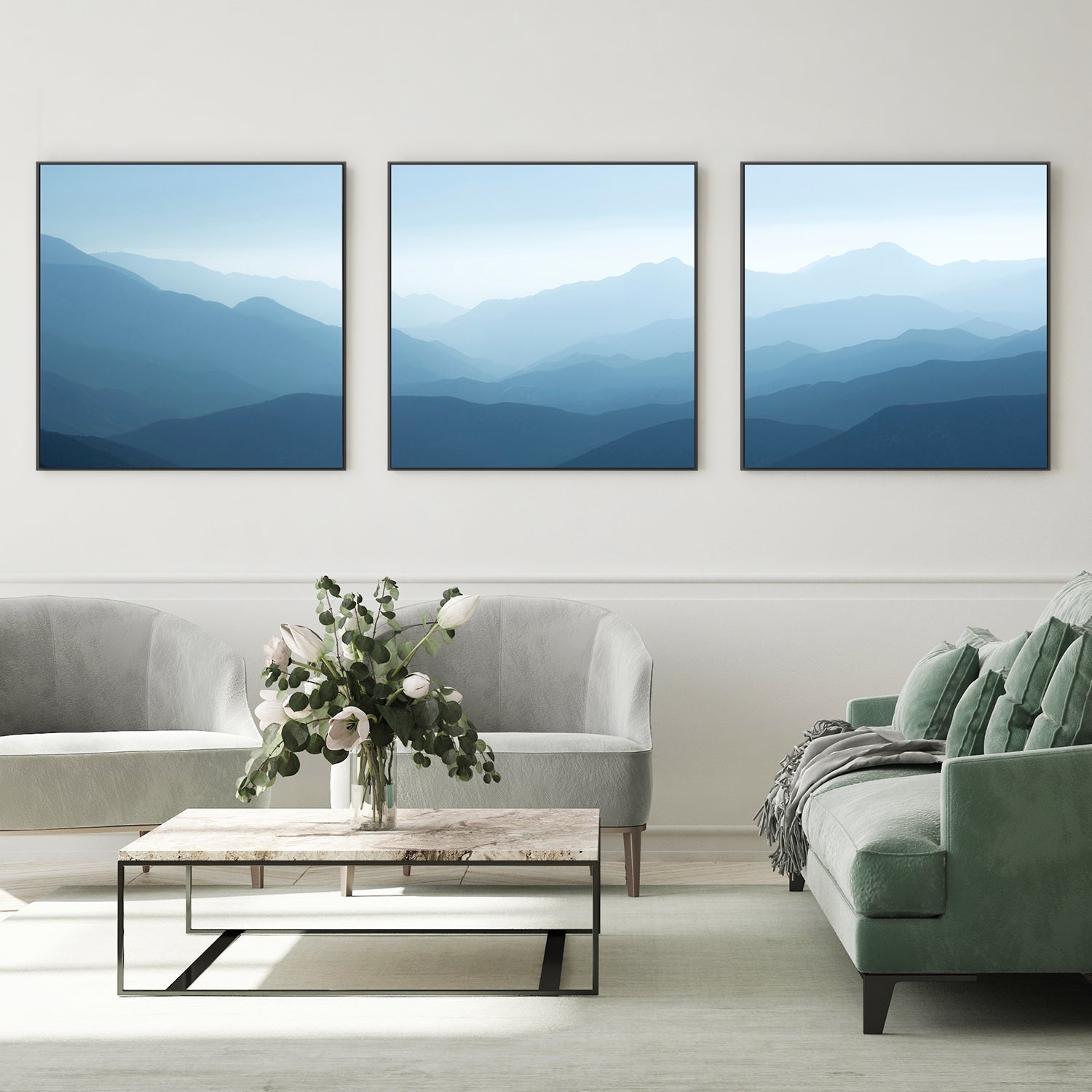 wall-art-print-canvas-poster-framed-Blue Mountains, Style A B C, Set Of 3 , By Hope Bainbridge-2