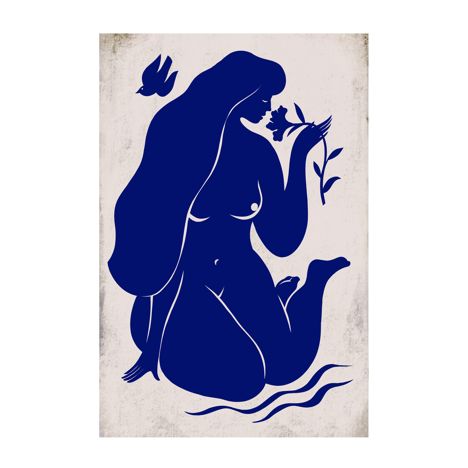 wall-art-print-canvas-poster-framed-Blue Nude By The River , By Marco Marella-1