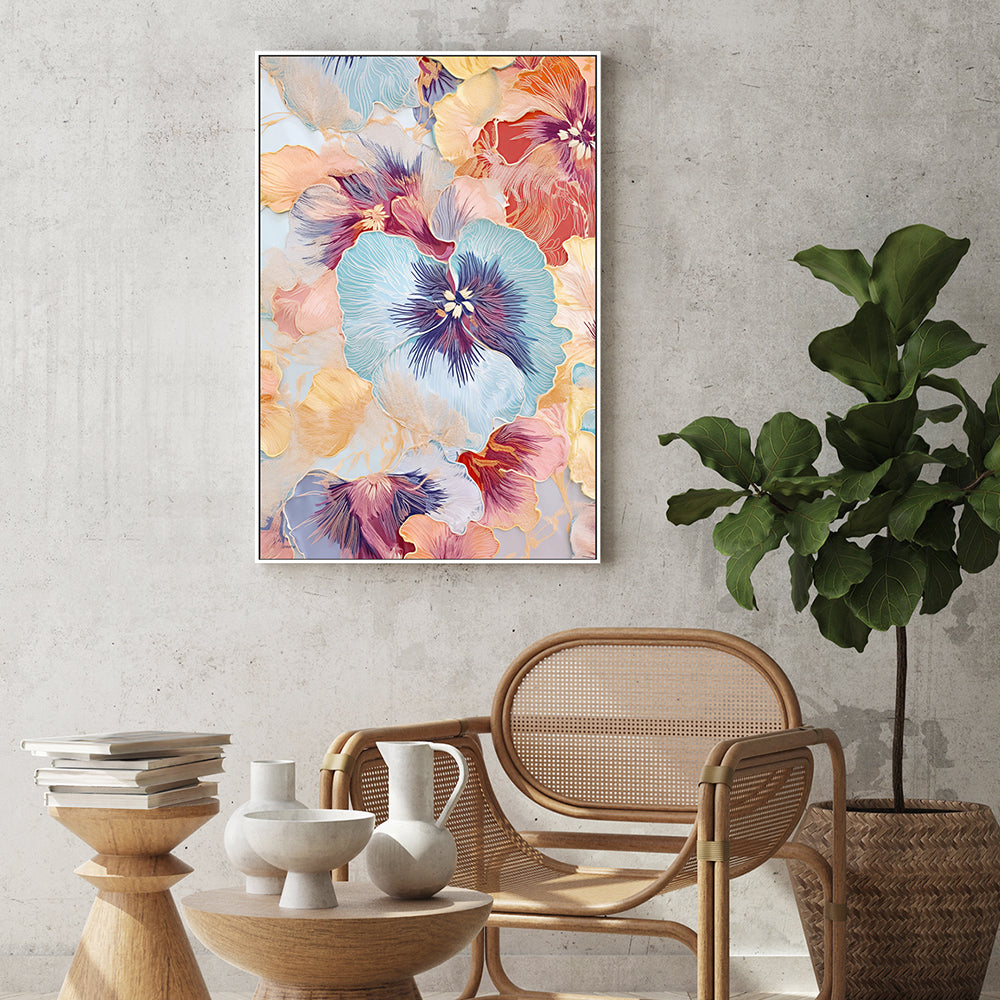 wall-art-print-canvas-poster-framed-Blue Pansies , By Unratio-2