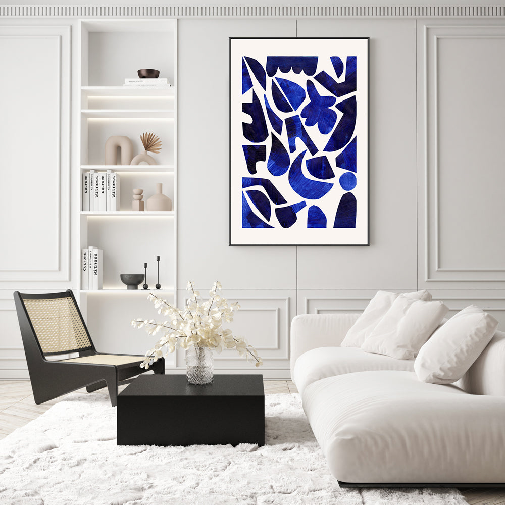 wall-art-print-canvas-poster-framed-Blue Puzzle , By Ejaaz Haniff-GIOIA-WALL-ART