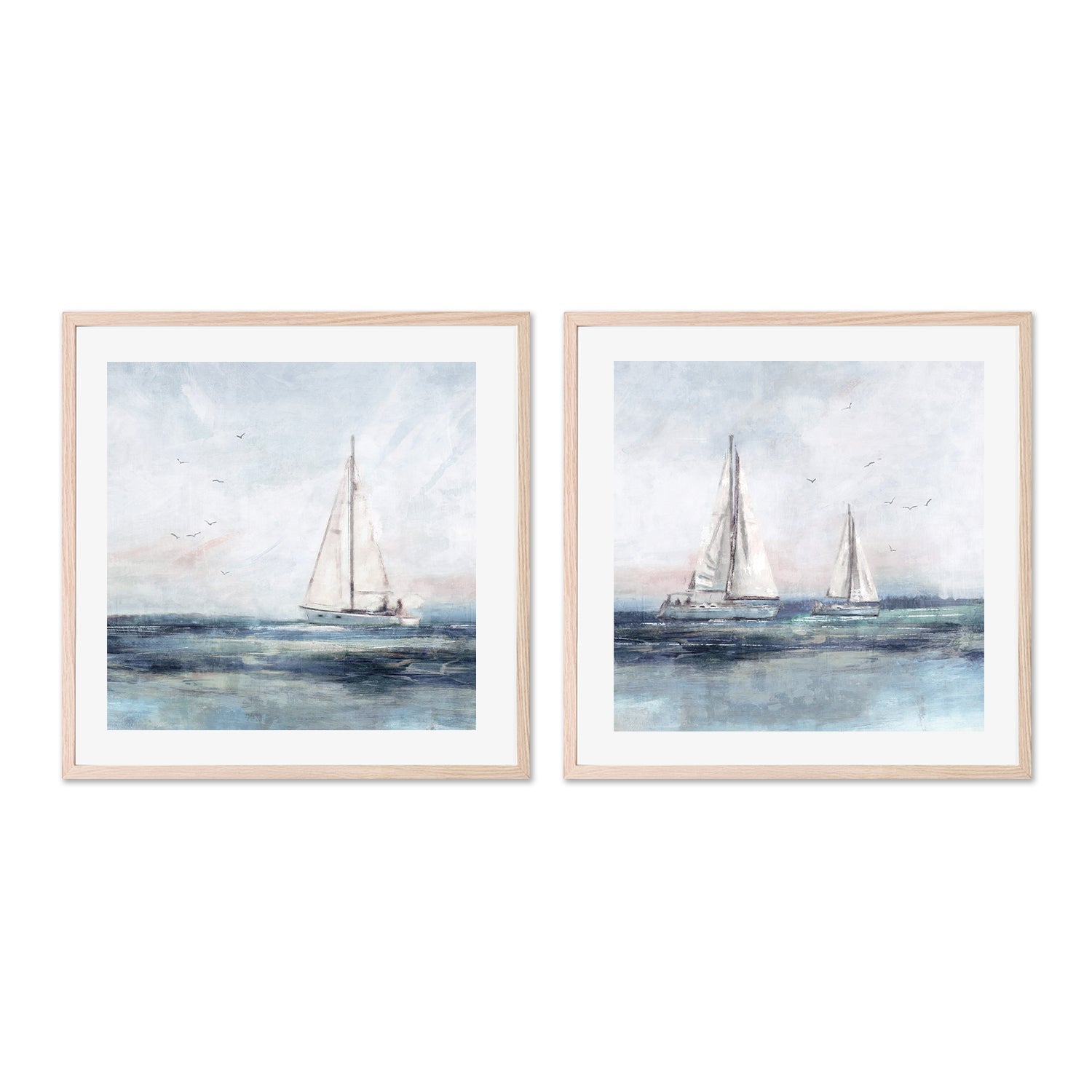 wall-art-print-canvas-poster-framed-Blue Sailing, Style A & B, Set Of 2 , By Nina Blue-6