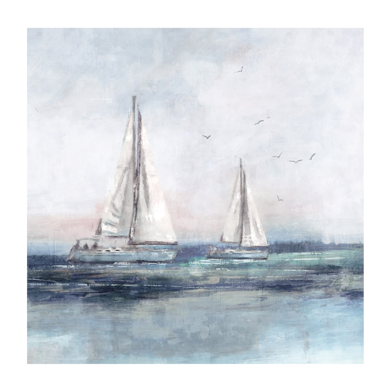 wall-art-print-canvas-poster-framed-Blue Sailing, Style B , By Nina Blue-1