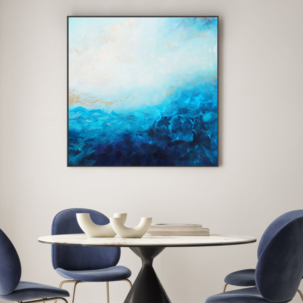 wall-art-print-canvas-poster-framed-Blue Sea, Golden Sunlight , By Françoise Wattré-2