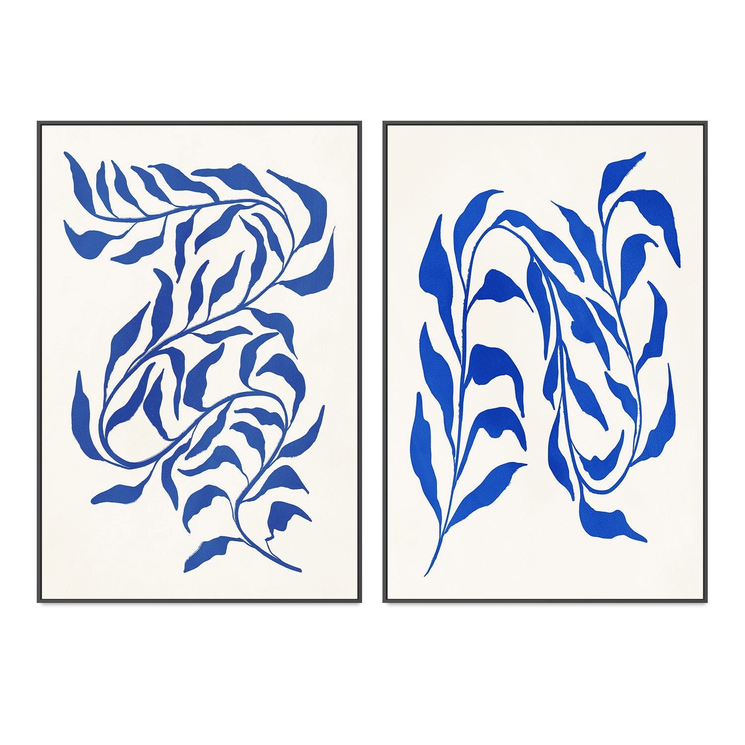 wall-art-print-canvas-poster-framed-Blue Seaweed, Style A & B, Set of 2 , By Nina Blue-3