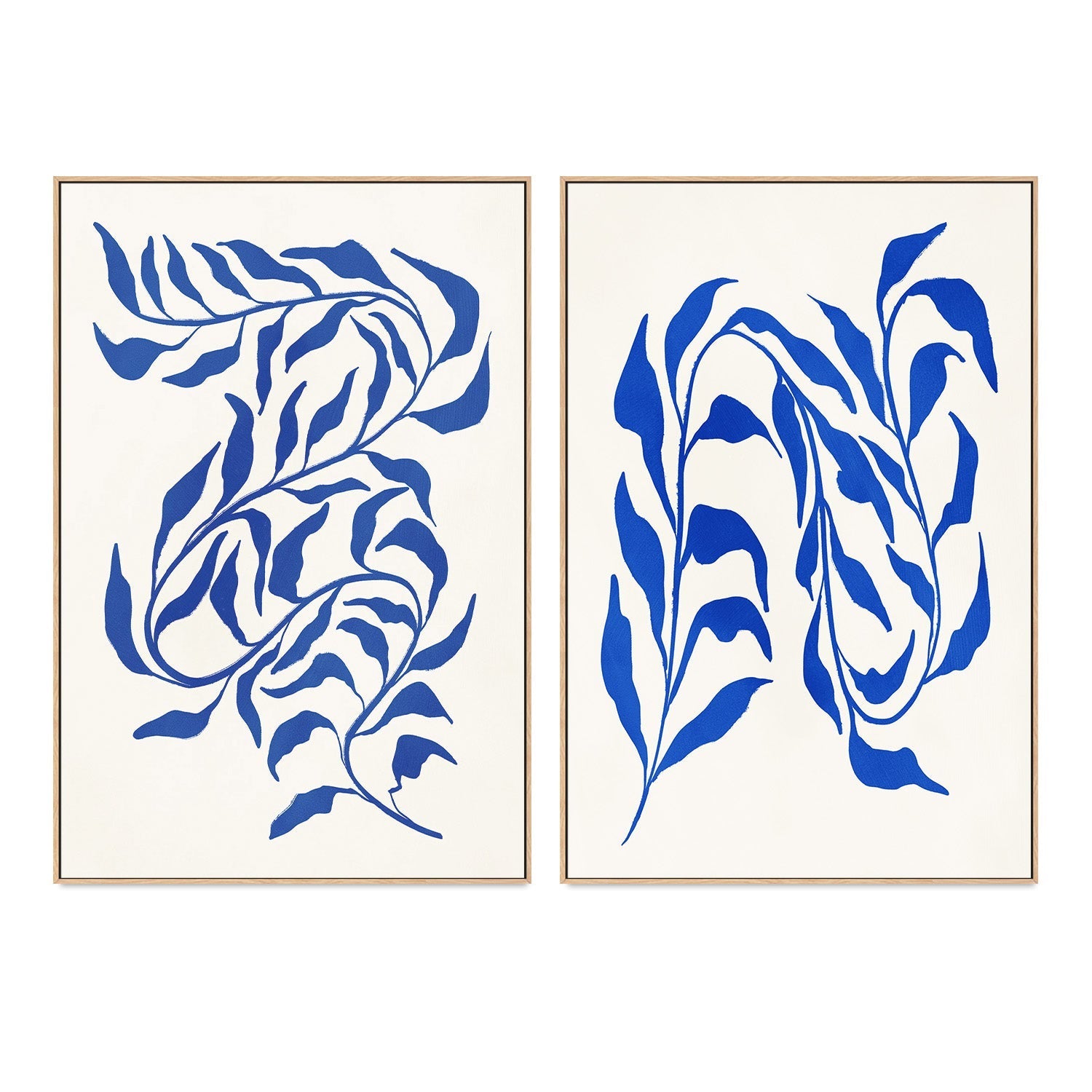 wall-art-print-canvas-poster-framed-Blue Seaweed, Style A & B, Set of 2 , By Nina Blue-4