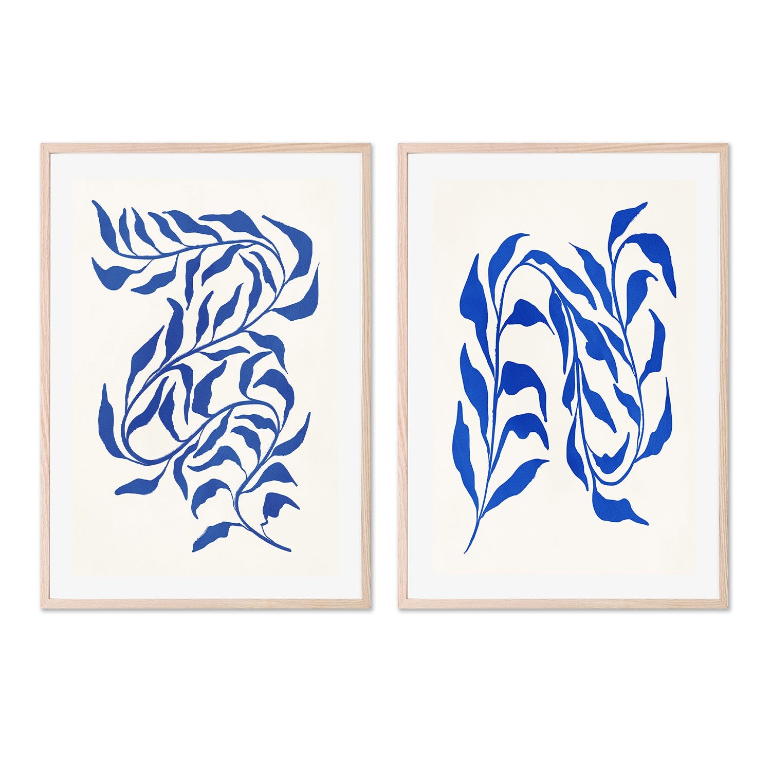 wall-art-print-canvas-poster-framed-Blue Seaweed, Style A & B, Set of 2 , By Nina Blue-6