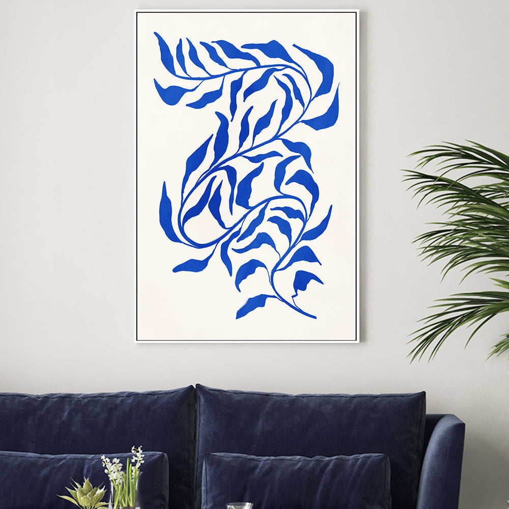 wall-art-print-canvas-poster-framed-Blue Seaweed, Style A , By Nina Blue-2