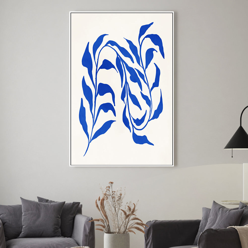 wall-art-print-canvas-poster-framed-Blue Seaweed, Style B , By Nina Blue-2