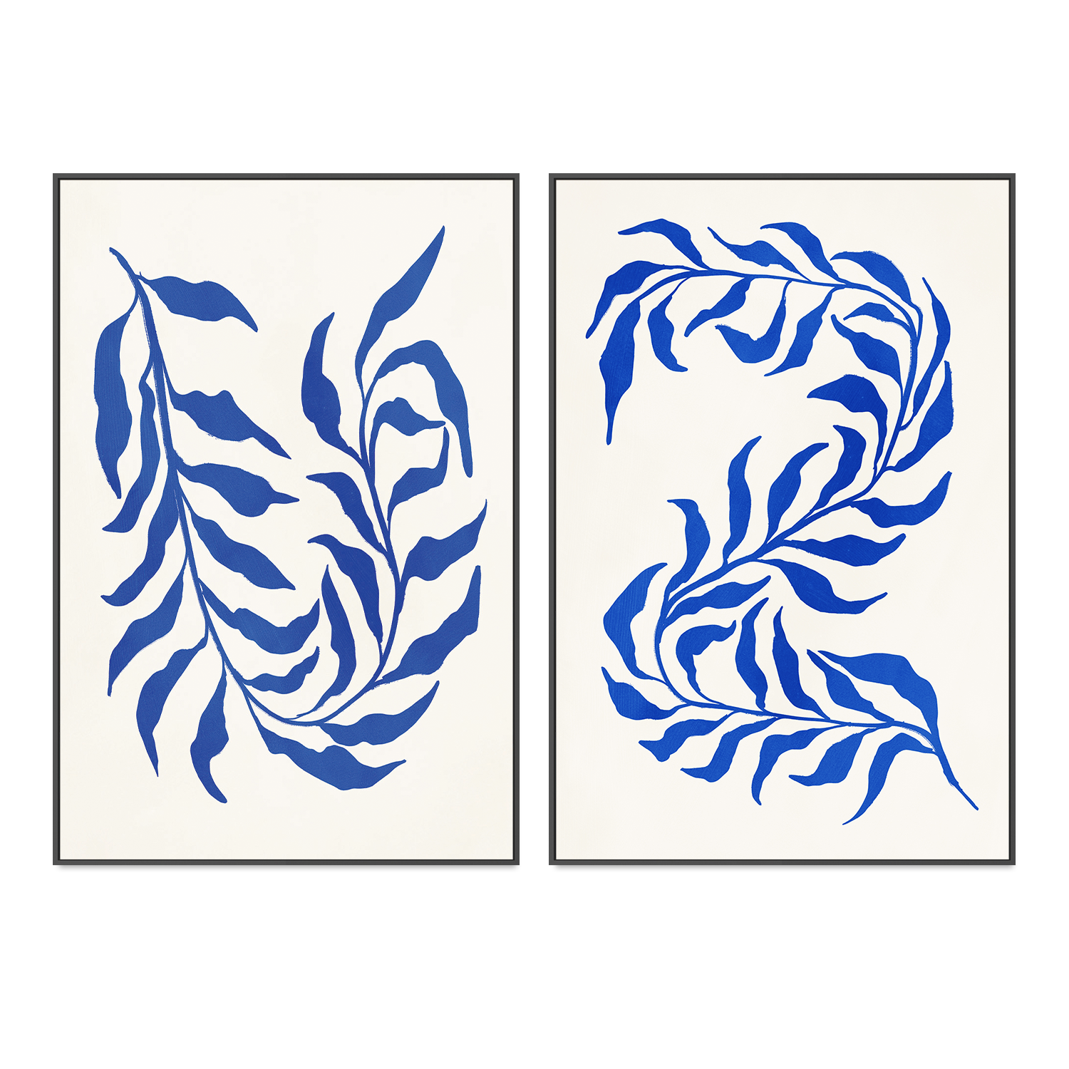 wall-art-print-canvas-poster-framed-Blue Seaweed, Style C & D, Set of 2 , By Nina Blue-3