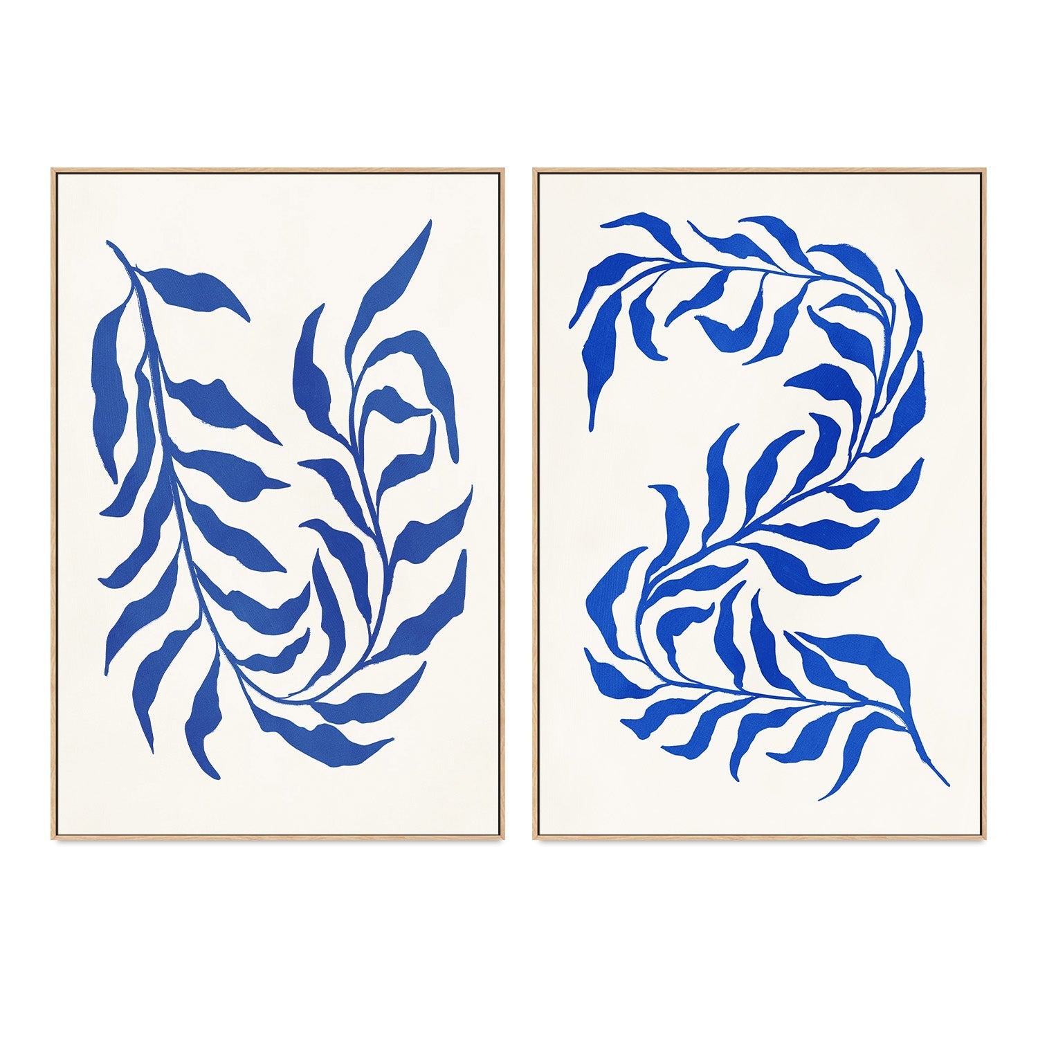 wall-art-print-canvas-poster-framed-Blue Seaweed, Style C & D, Set of 2 , By Nina Blue-4