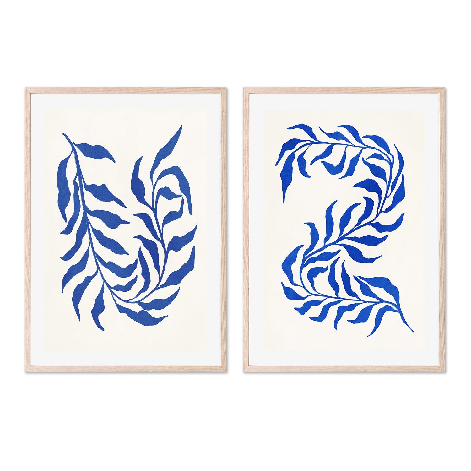 wall-art-print-canvas-poster-framed-Blue Seaweed, Style C & D, Set of 2 , By Nina Blue-6