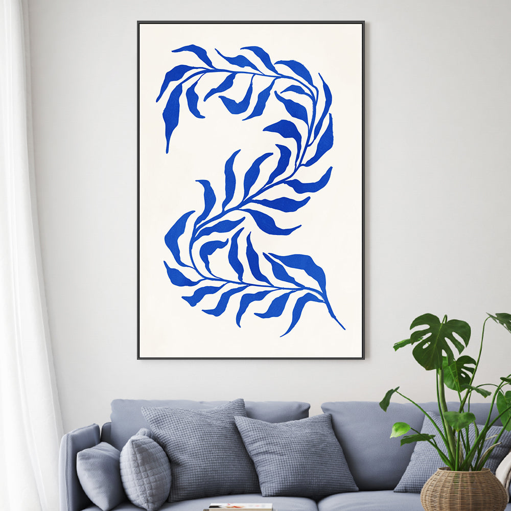 wall-art-print-canvas-poster-framed-Blue Seaweed, Style D , By Nina Blue-2