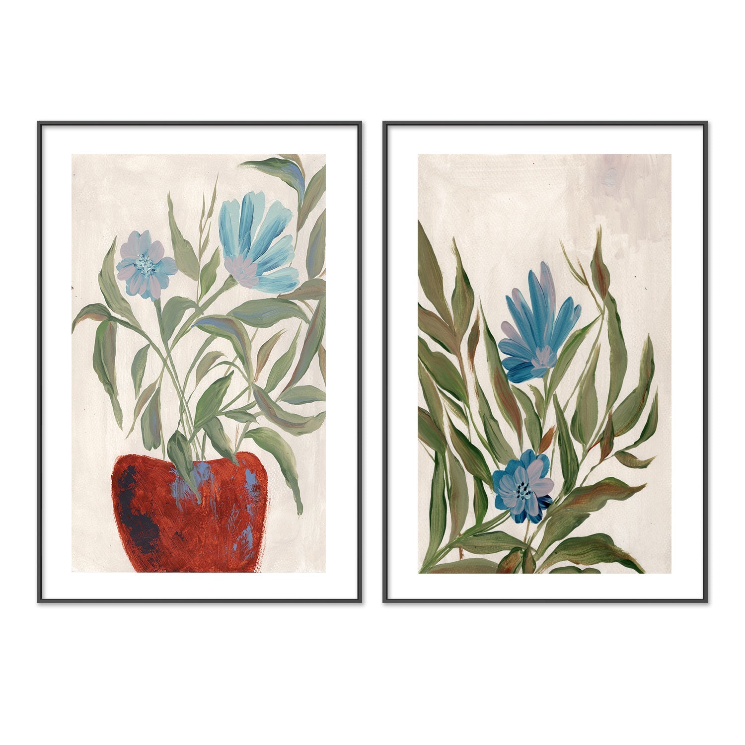 wall-art-print-canvas-poster-framed-Blue Springtime, Set Of 2 , By Nikita Jariwala-GIOIA-WALL-ART