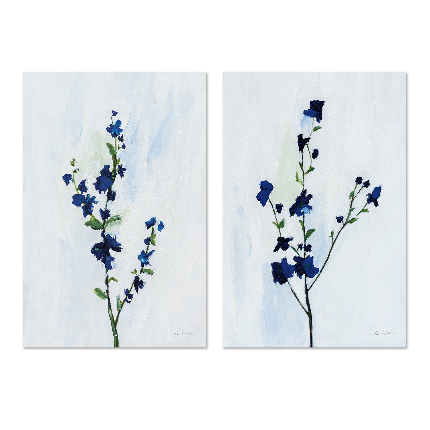 wall-art-print-canvas-poster-framed-Blue Stems, Style A & B, Set Of 2 , By Pamela Munger-GIOIA-WALL-ART