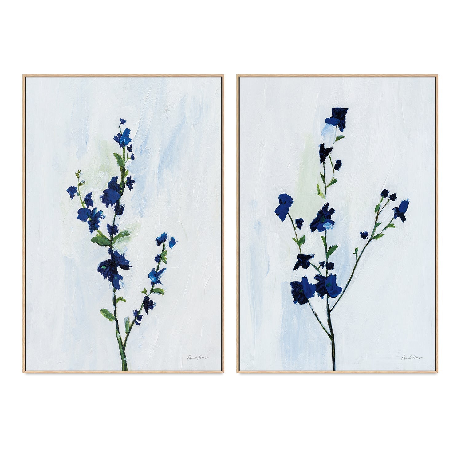 wall-art-print-canvas-poster-framed-Blue Stems, Style A & B, Set Of 2 , By Pamela Munger-GIOIA-WALL-ART