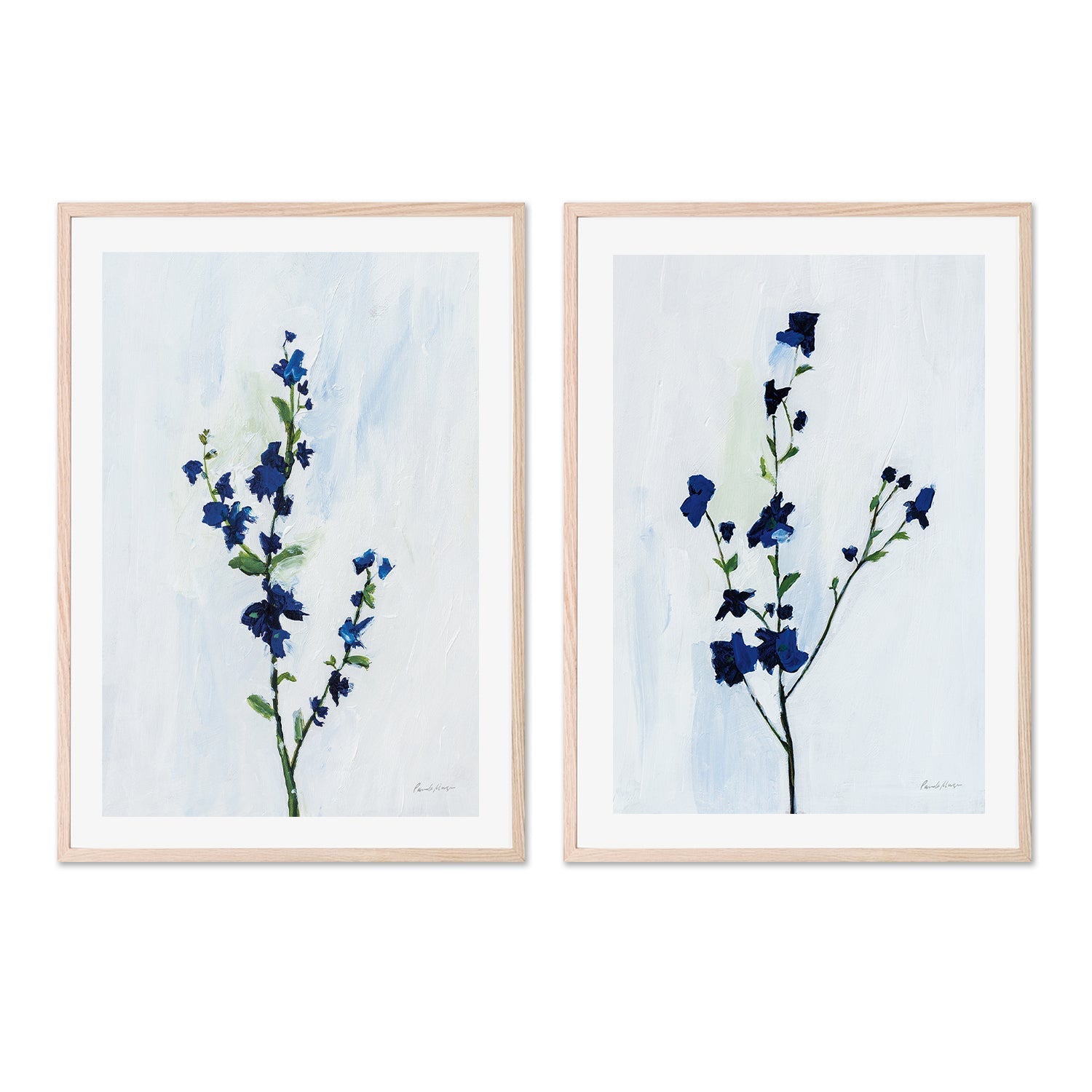 wall-art-print-canvas-poster-framed-Blue Stems, Style A & B, Set Of 2 , By Pamela Munger-GIOIA-WALL-ART