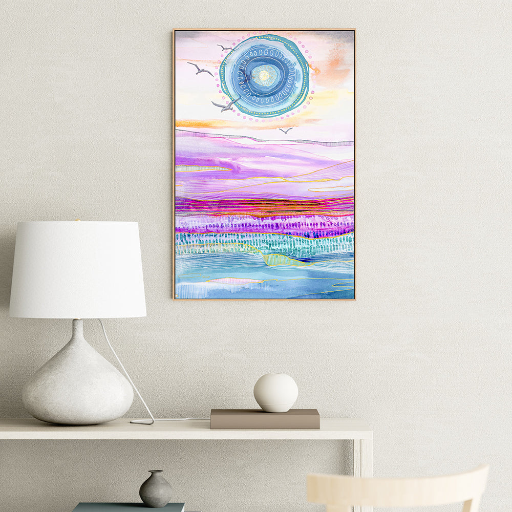 wall-art-print-canvas-poster-framed-Blue Sun , By Sarah Carlton Art-GIOIA-WALL-ART