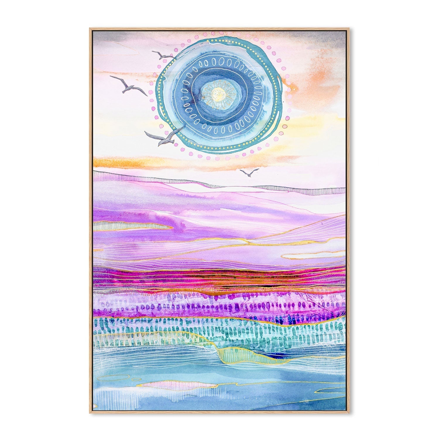 wall-art-print-canvas-poster-framed-Blue Sun , By Sarah Carlton Art-GIOIA-WALL-ART