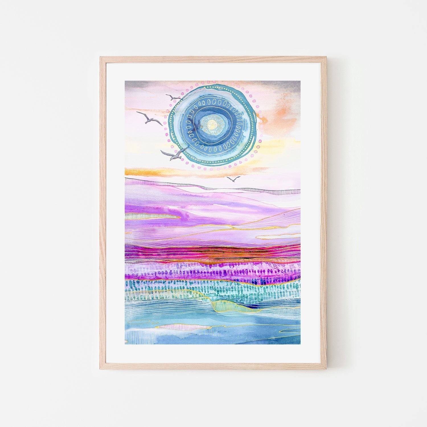 wall-art-print-canvas-poster-framed-Blue Sun , By Sarah Carlton Art-GIOIA-WALL-ART