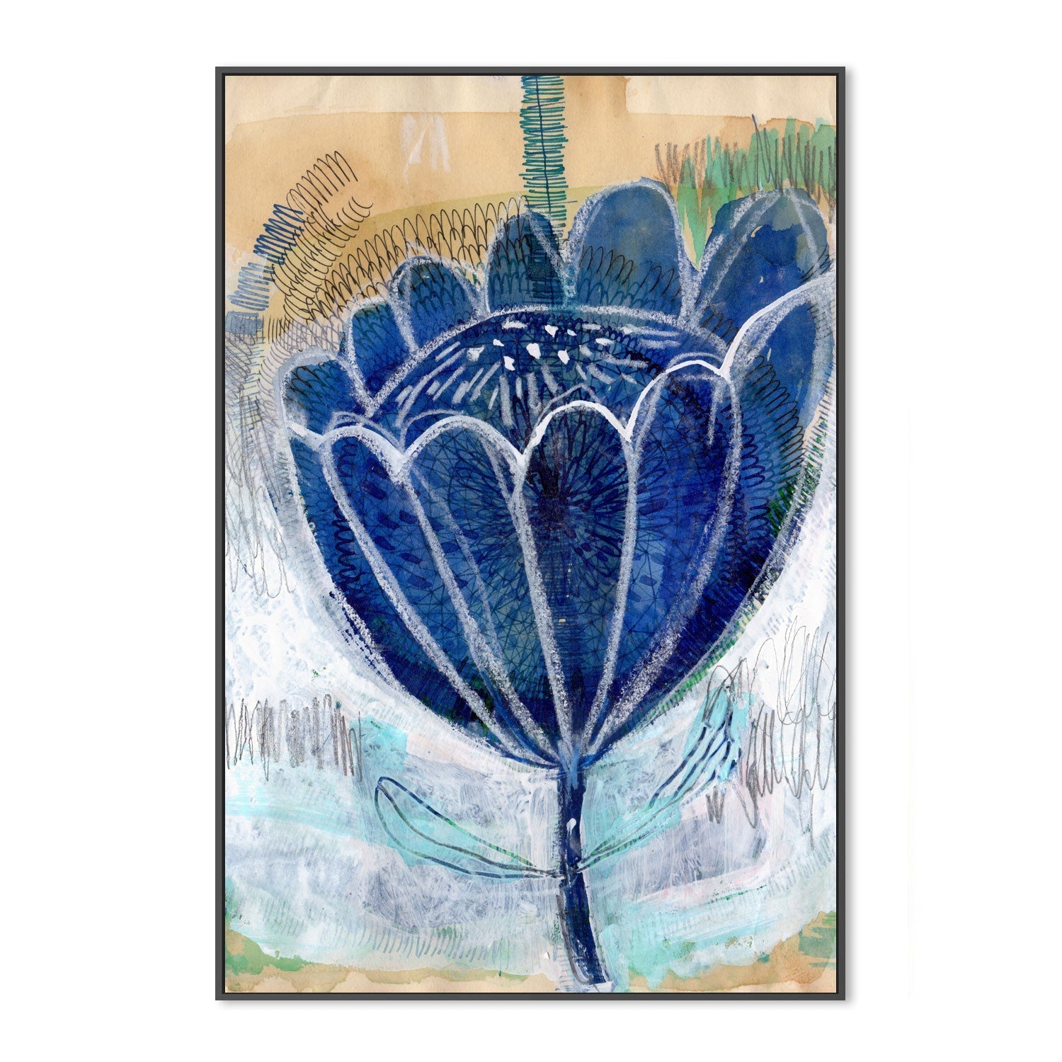 wall-art-print-canvas-poster-framed-Blue Tulip , By Paula Mills-3