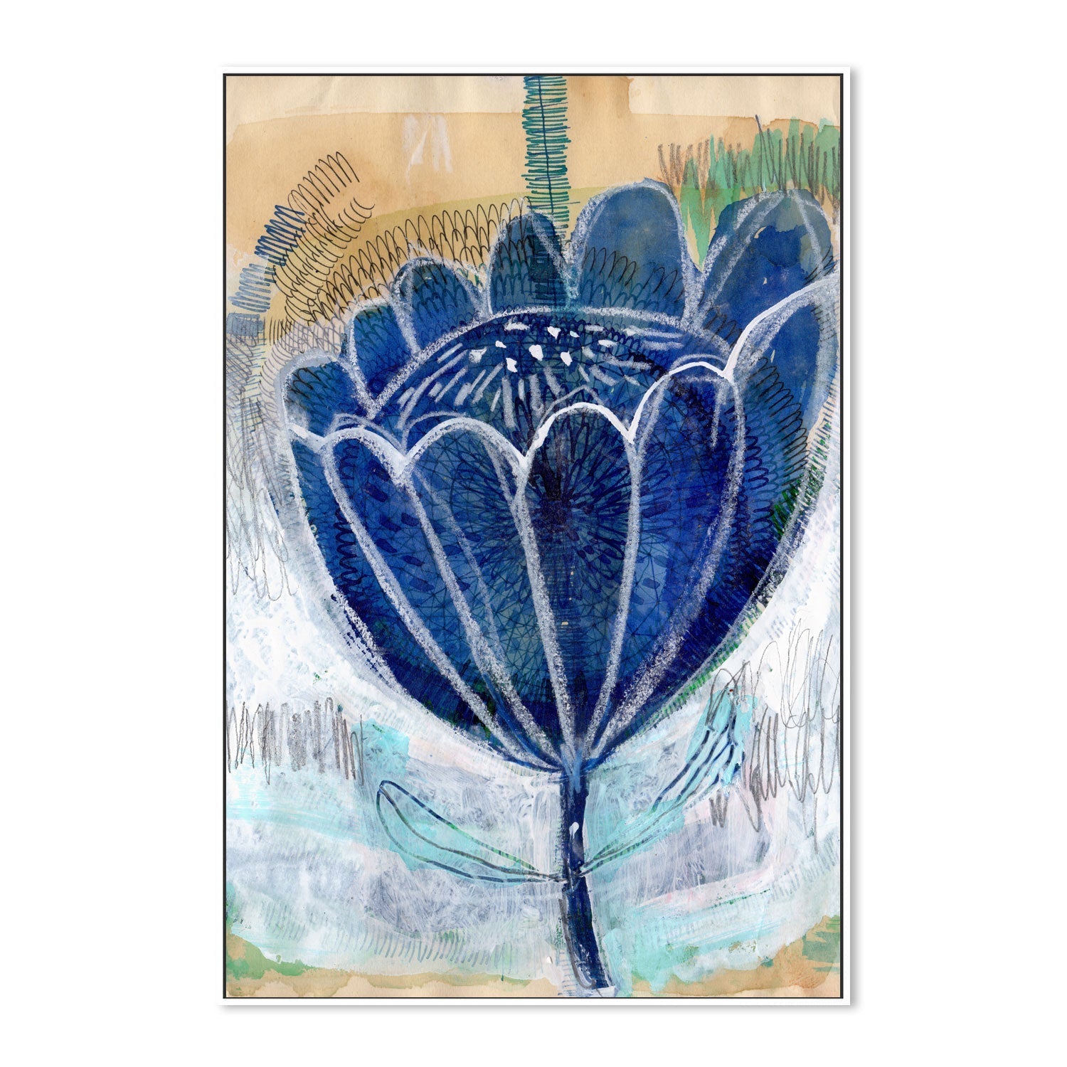 wall-art-print-canvas-poster-framed-Blue Tulip , By Paula Mills-5