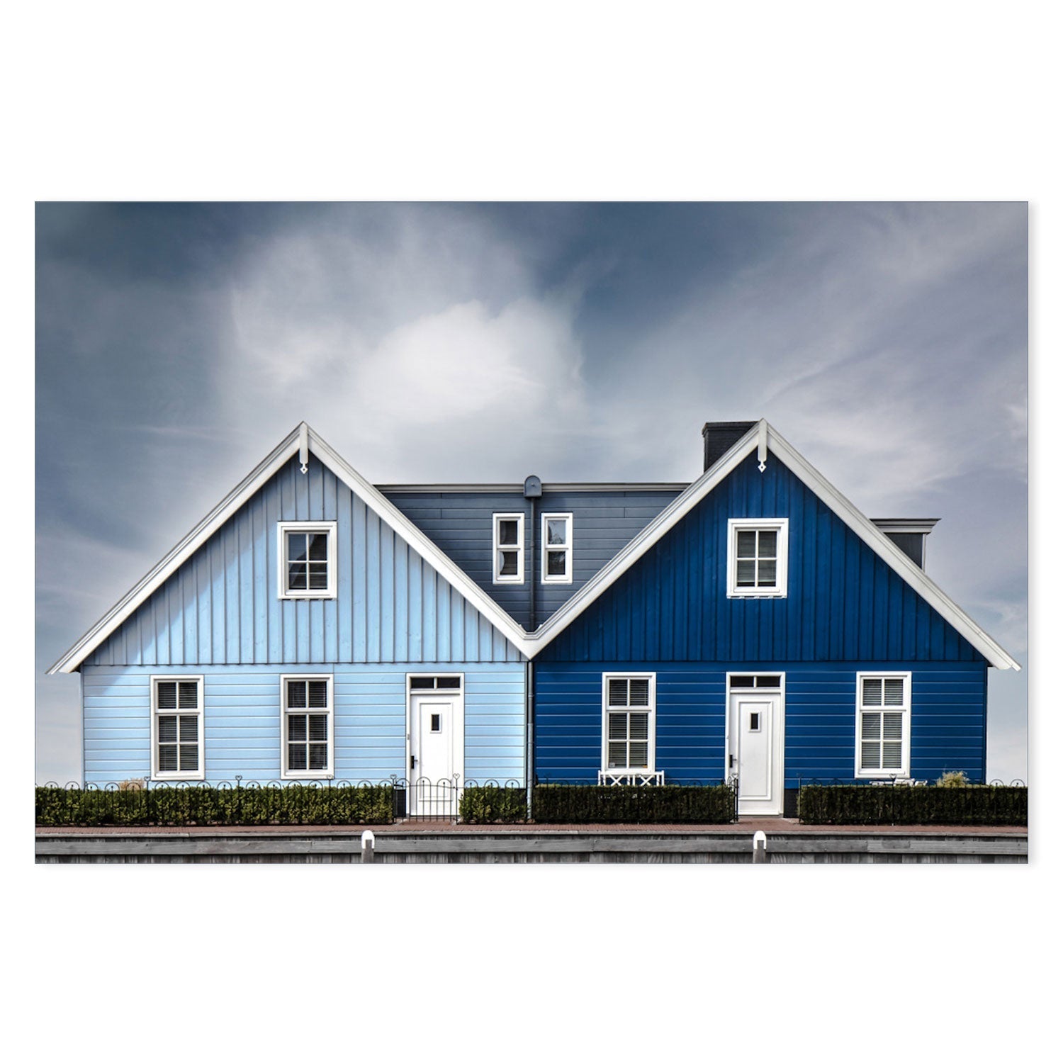 wall-art-print-canvas-poster-framed-Blue Twin Homes , By Gilbert Claes-GIOIA-WALL-ART