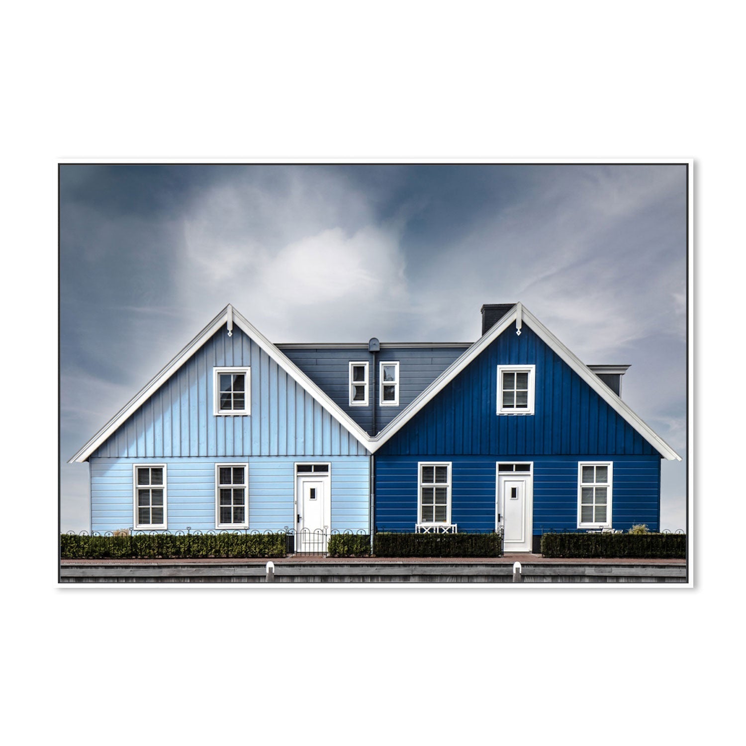 wall-art-print-canvas-poster-framed-Blue Twin Homes , By Gilbert Claes-GIOIA-WALL-ART