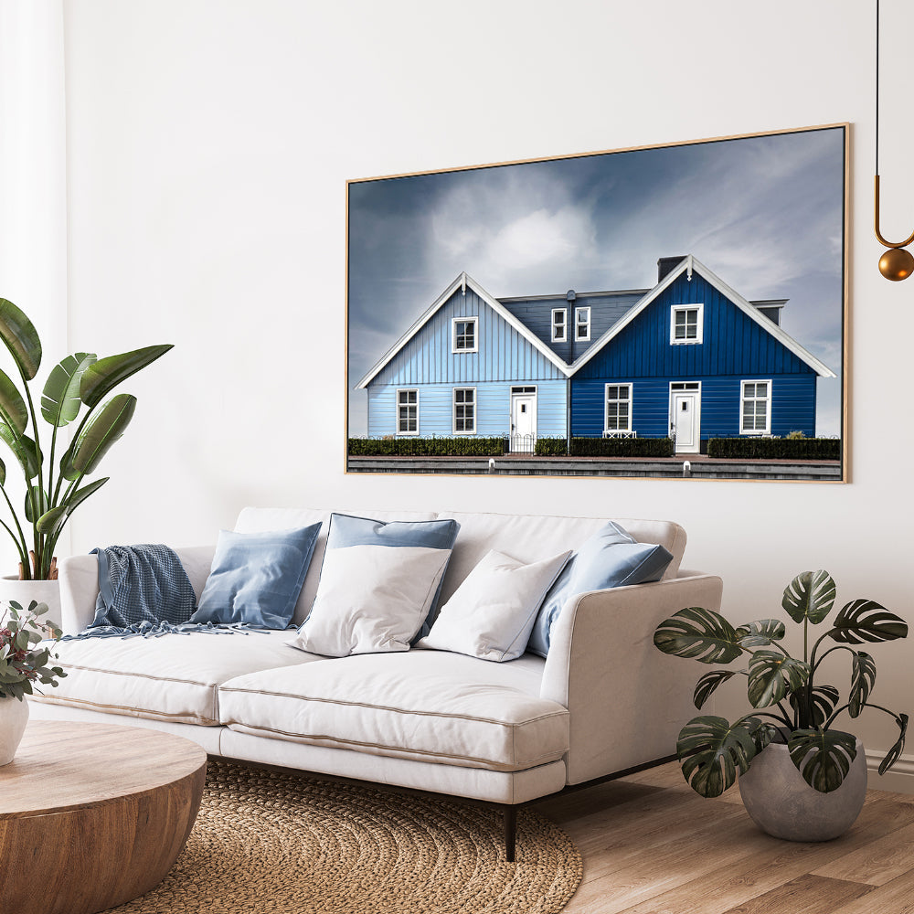 wall-art-print-canvas-poster-framed-Blue Twin Homes , By Gilbert Claes-GIOIA-WALL-ART