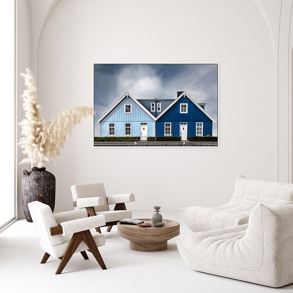 wall-art-print-canvas-poster-framed-Blue Twin Homes , By Gilbert Claes-GIOIA-WALL-ART