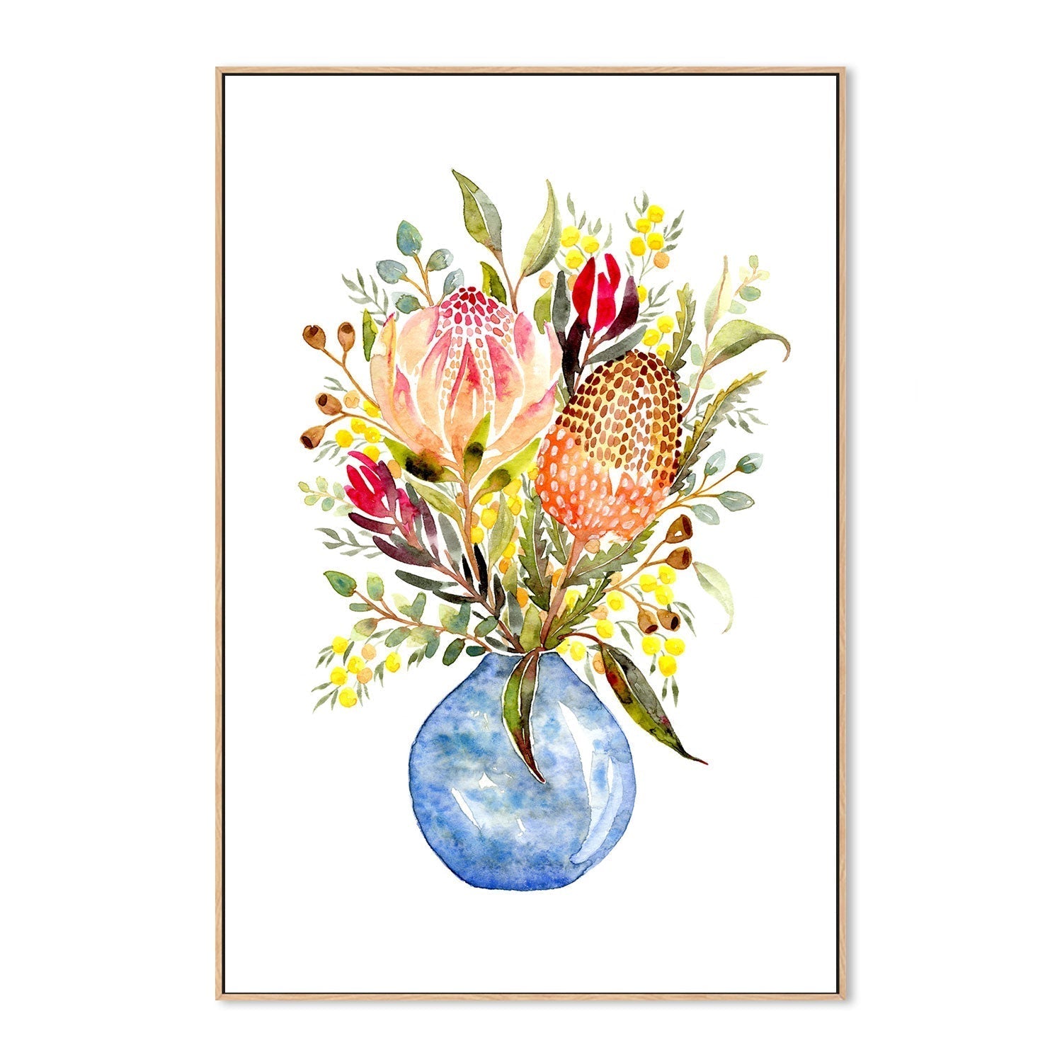 wall-art-print-canvas-poster-framed-Blue Vase , By Jessie Mitchelson-GIOIA-WALL-ART