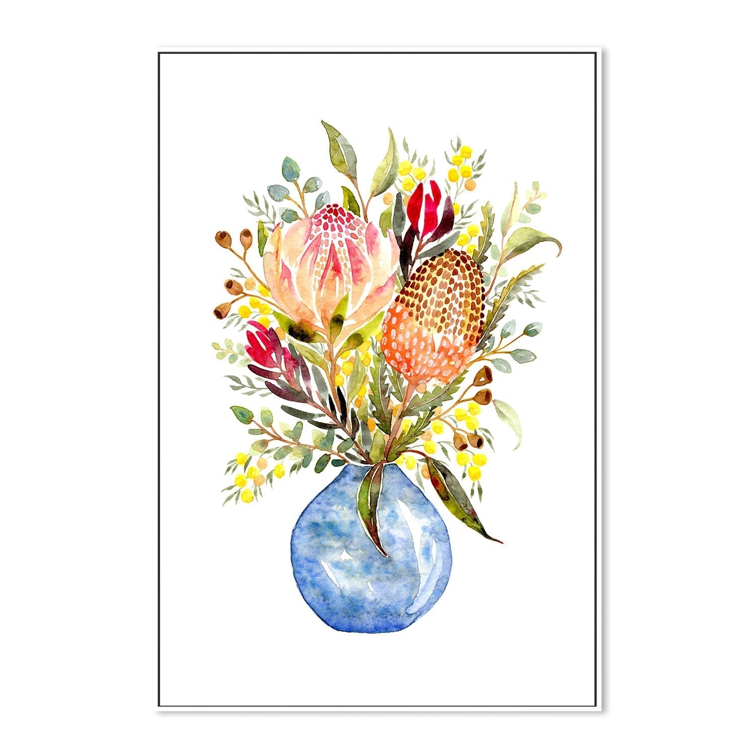 wall-art-print-canvas-poster-framed-Blue Vase , By Jessie Mitchelson-GIOIA-WALL-ART