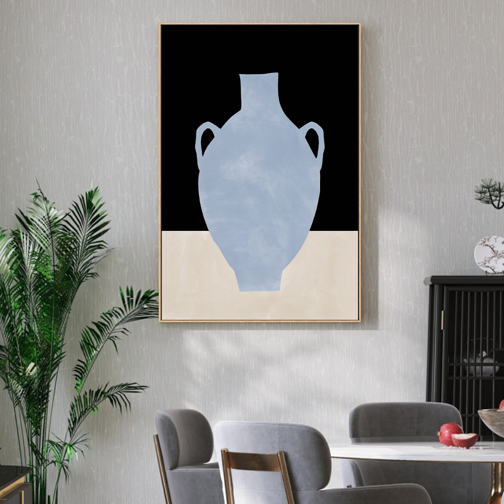 wall-art-print-canvas-poster-framed-Blue Vase Tranquility , By Elena Ristova-GIOIA-WALL-ART