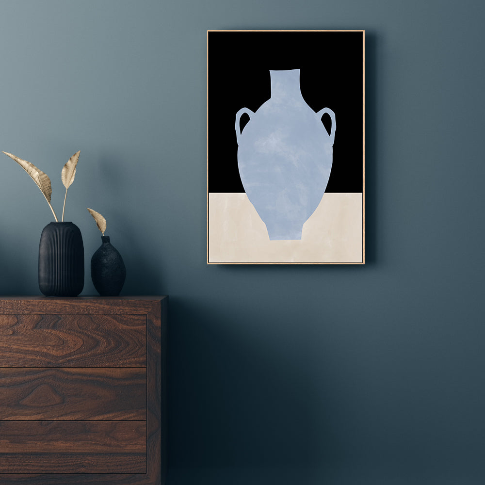 wall-art-print-canvas-poster-framed-Blue Vase Tranquility , By Elena Ristova-GIOIA-WALL-ART