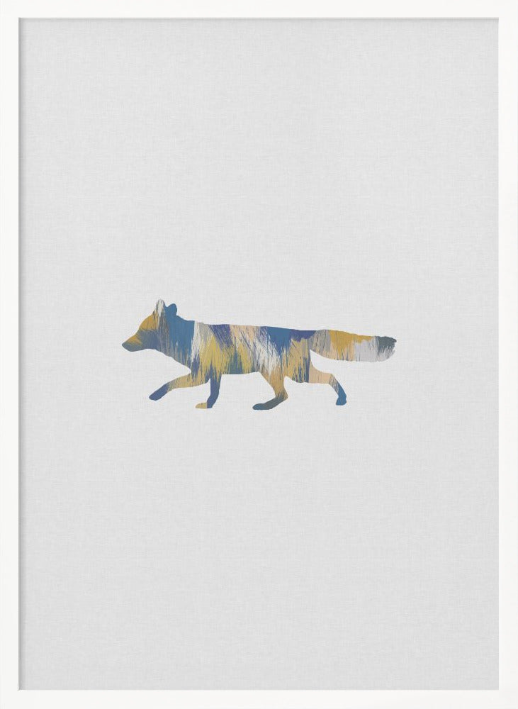 wall-art-print-canvas-poster-framed-Blue & Yellow Fox , By Orara Studio-5