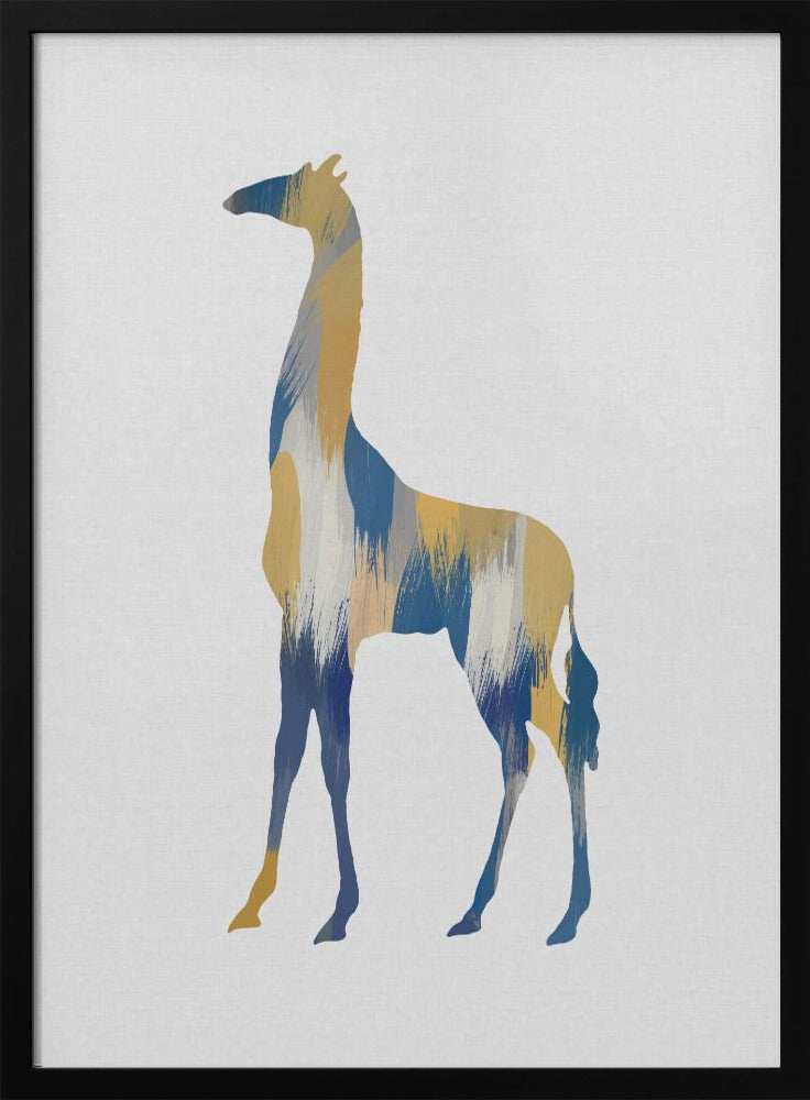 wall-art-print-canvas-poster-framed-Blue & Yellow Giraffe , By Orara Studio-3