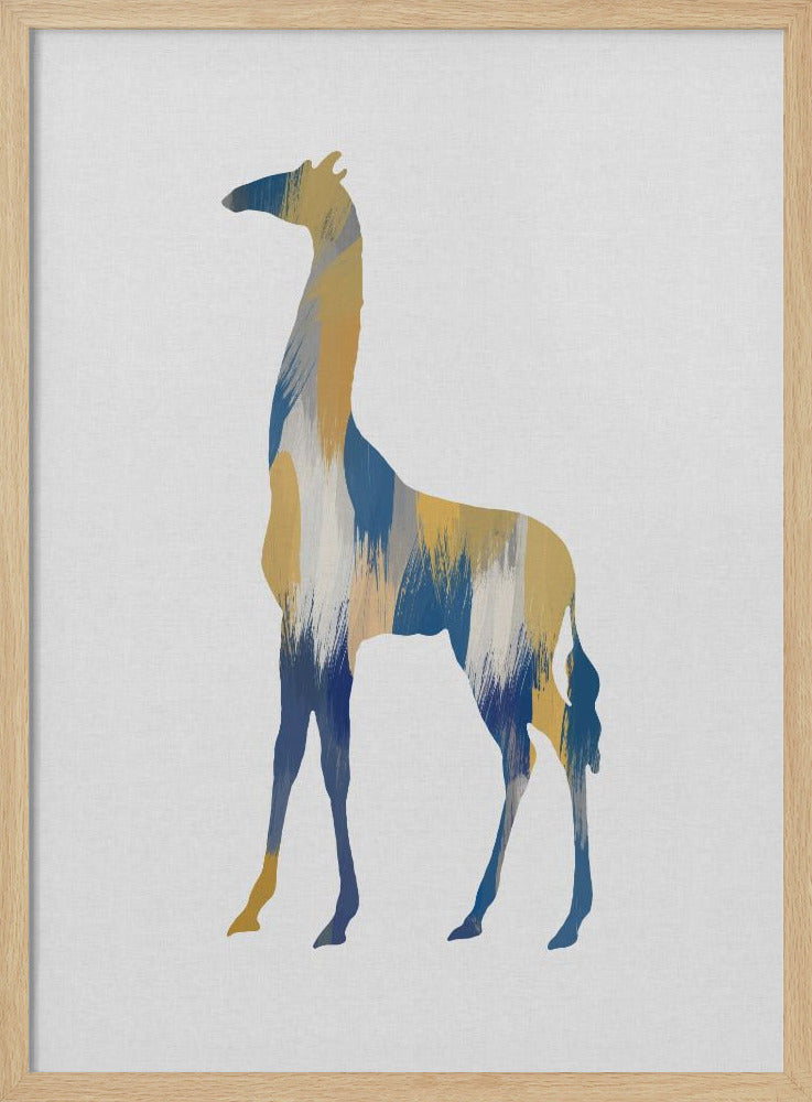 wall-art-print-canvas-poster-framed-Blue & Yellow Giraffe , By Orara Studio-4