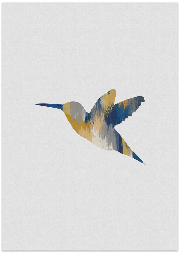 wall-art-print-canvas-poster-framed-Blue & Yellow Hummingbird , By Orara Studio-1