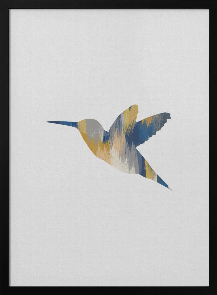 wall-art-print-canvas-poster-framed-Blue & Yellow Hummingbird , By Orara Studio-3