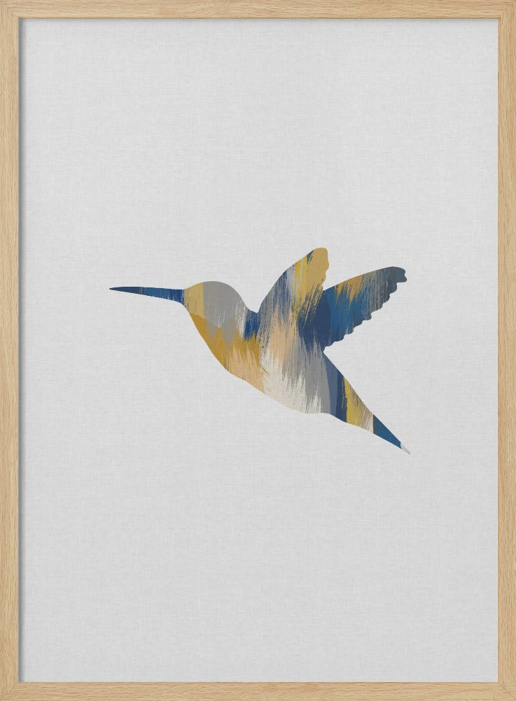 wall-art-print-canvas-poster-framed-Blue & Yellow Hummingbird , By Orara Studio-4