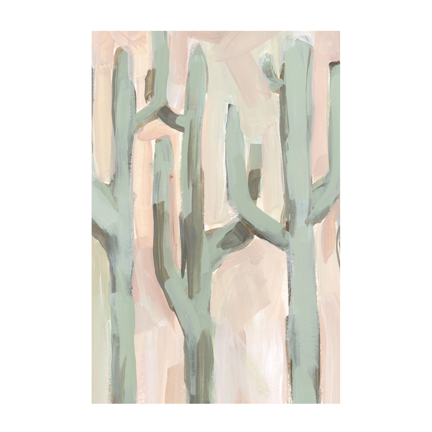 wall-art-print-canvas-poster-framed-Blush and Green Cactus, Style A , By Emily Wood-1