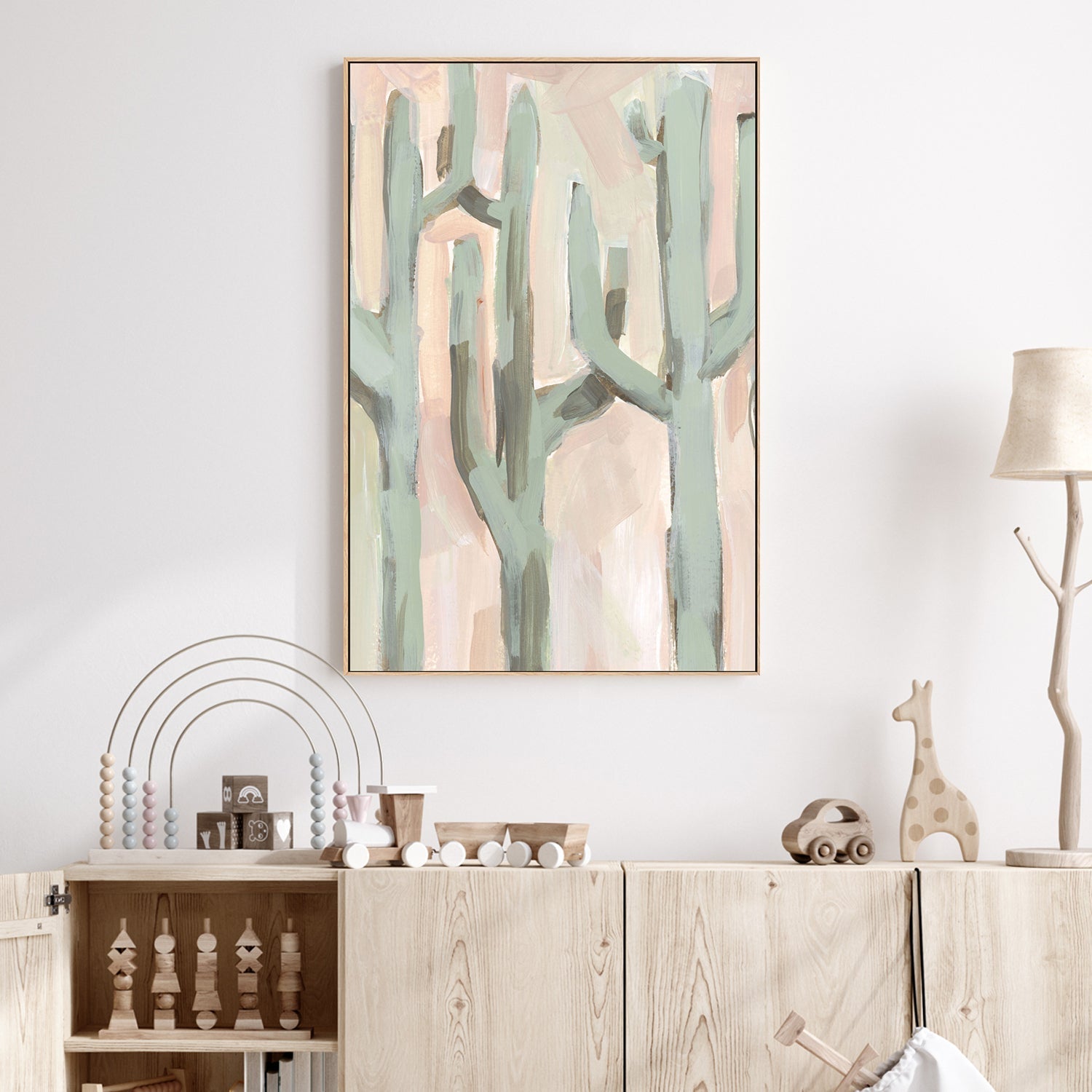 wall-art-print-canvas-poster-framed-Blush and Green Cactus, Style A , By Emily Wood-2