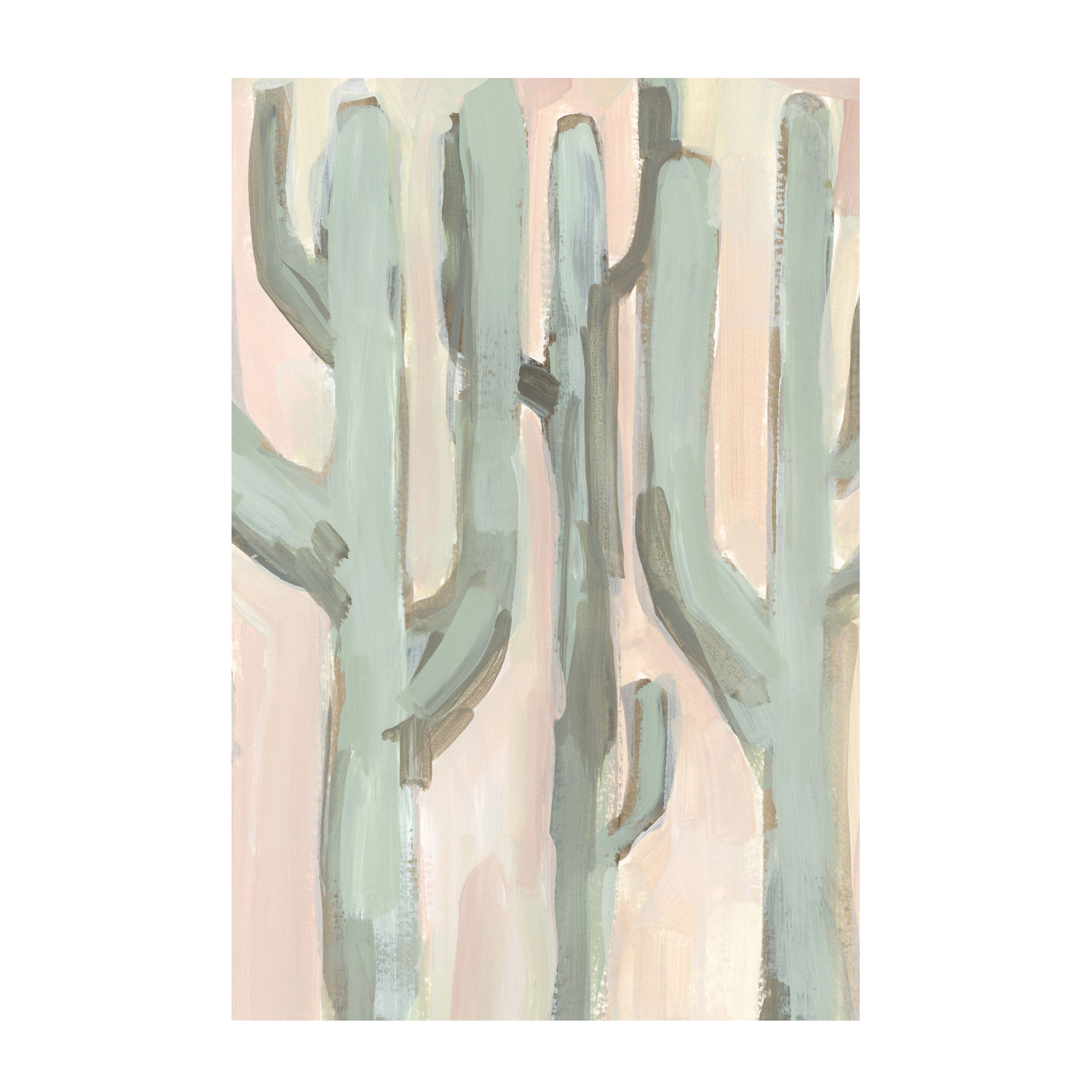 wall-art-print-canvas-poster-framed-Blush and Green Cactus, Style B , By Emily Wood-1